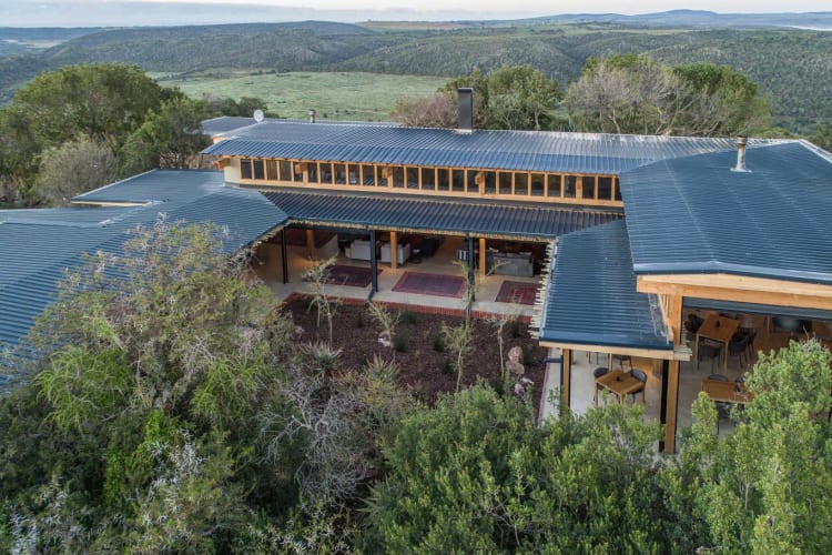 Lodge exterior with view